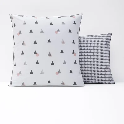 La Redoute Digna Geometric 100% Cotton Percale 180 Thread Count Pillowcase