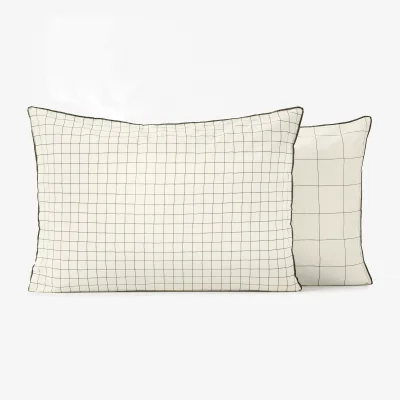 La Redoute Basile Checked 100% Washed Cotton Pillowcase