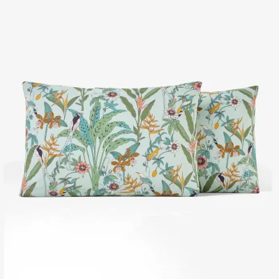 La Redoute Eden Flower Exotic Floral 100% Cotton Percale 200 Thread Count Pillowcase