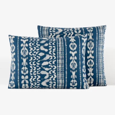 La Redoute Tinta Watercolour Ikat 100% Washed Cotton Pillowcase