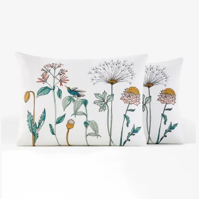 La Redoute Eden Garden Flroal 100% Cotton Percale 200 Thread Count Pillowcase