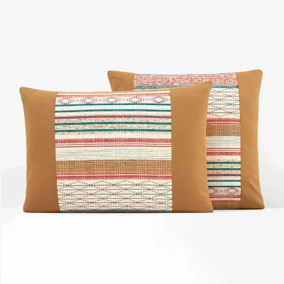 La Redoute Elvire Aztec Striped Recyled Cotton Pillowcase