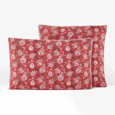 La Redoute Paolisi Floral Washed Cotton/Linen Pillowcase