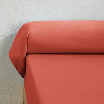 La Redoute Scenario Plain 100% Organic Cotton Percale 200 Thread Count Bolster Pillowcase