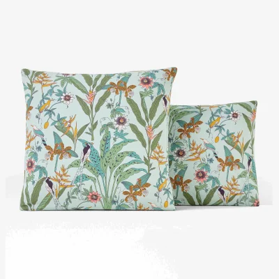 La Redoute Eden Flower Exotic Floral 100% Cotton Percale 200 Thread Count Pillowcase