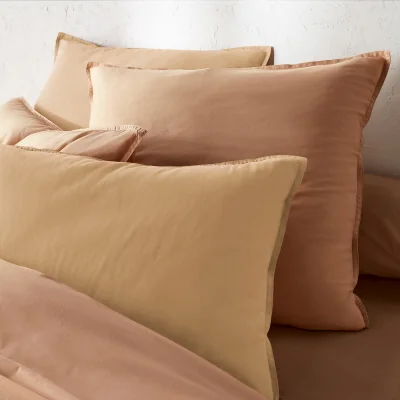 La Redoute Scenario Plain 100% Washed Cotton Pillowcase