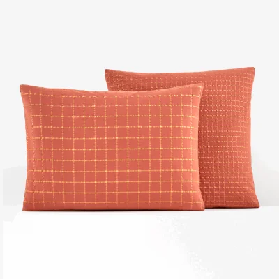 La Redoute Melior Checked Washed Cotton Pillowcase