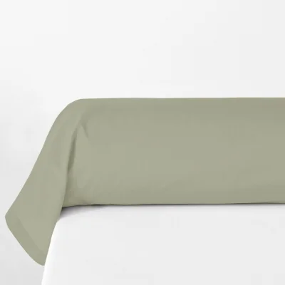 La Redoute Plain 100% Organic Cotton Percale 200 Thread Count Bolster Pillowcase