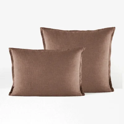 La Redoute Linot Plain 100% Washed Linen Pillowcase