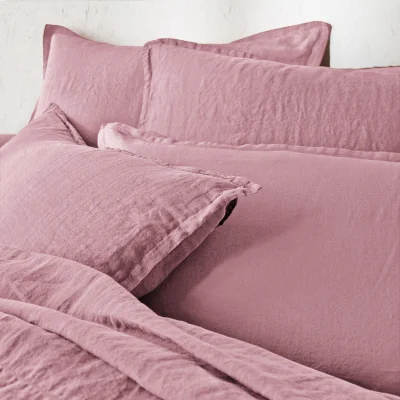 La Redoute Linot Plain 100% Washed Linen Pillowcase
