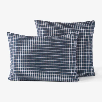 La Redoute Kadou Gingham Check 100% Linen Pillowcase