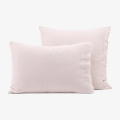 La Redoute Estavelle Fringed 100% Washed Linen Pillowcase