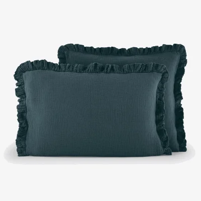 La Redoute Kumla Plain Cotton Muslin Ruffled Pillowcase