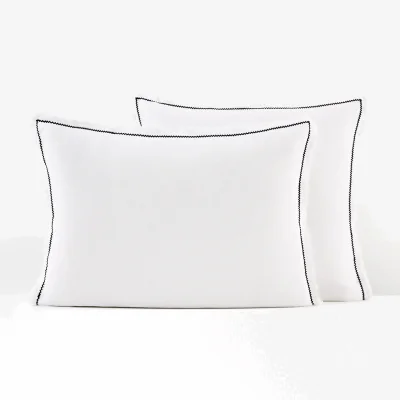 La Redoute Menorca Fringed 100% Washed Linen Pillowcase