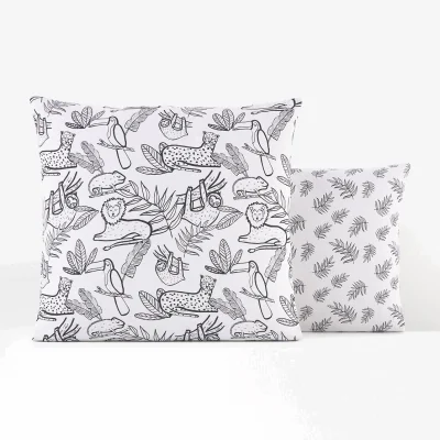 La Redoute Sweet Jungle Animal 100% Cotton Pillowcase
