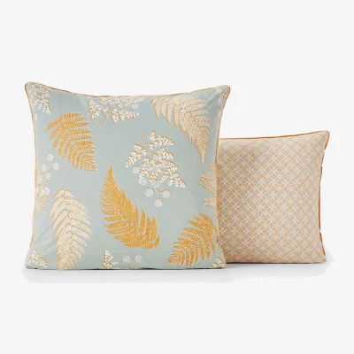 La Redoute Fougère Floral 100% Cotton Percale 200 Thread Count Pillowcase