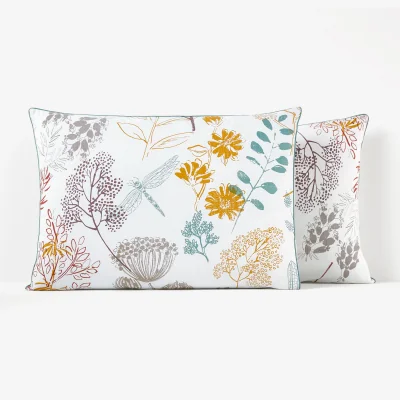 La Redoute Botanique Floral 100% Cotton Percale 200 Thread Count Pillowcase