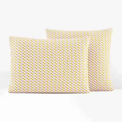 La Redoute Cassie Geometric 100% Cotton Pillowcase