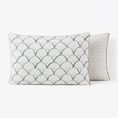 La Redoute Elka Scales 100% Cotton Percale 200 Thread Count Pillowcase