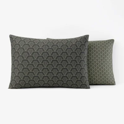 La Redoute Jacob Geometric 100% Cotton Satin 200 Thread Count Pillowcase