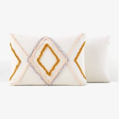 La Redoute Cotama Geometric Tufted 100% Cotton Pillowcase