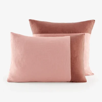 La Redoute Hempi Two-Tone 100% Washed Hemp Pillowcase