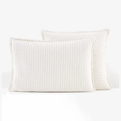 La Redoute Linot Striped 100% Washed Linen Pillowcase