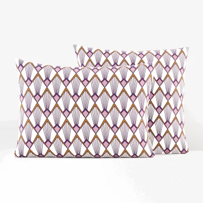 La Redoute Elisa Mauve 100% Cotton Percale 200 Thread Count Pillowcase