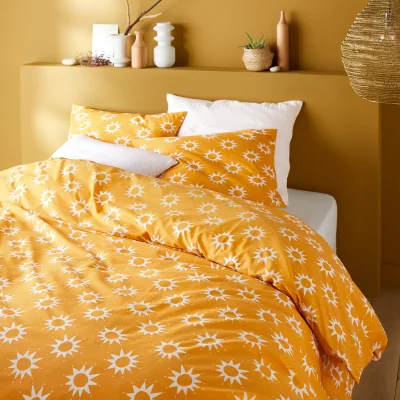 La Redoute Soleil Sun 100% Cotton Bed Set with Rectangular Pillowcase