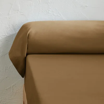 La Redoute Scenario Plain 100% Organic Cotton Percale 200 Thread Count Bolster Pillowcase