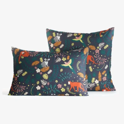 La Redoute Jangal Jungle 100% Organic Cotton 400 Thread Count Pillowcase