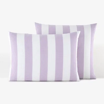 La Redoute Tamori Violet Striped 100% Cotton Pillowcase