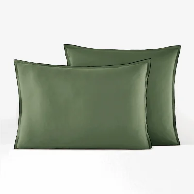 La Redoute Victor Plain 100% Washed Cotton Satin 300 Thread Count Pillowcase
