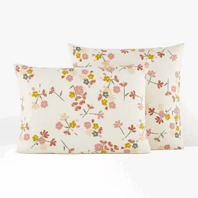 La Redoute Rosine Floral 100% Cotton Flannel Pillowcase