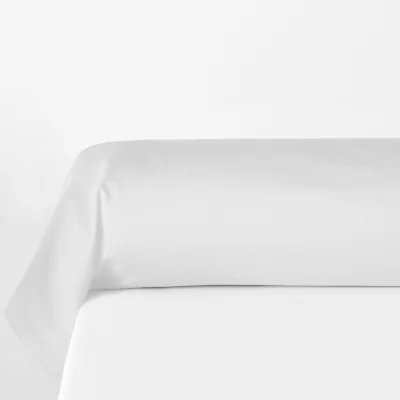 La Redoute Plain 100% Organic Cotton Percale 200 Thread Count Bolster Pillowcase
