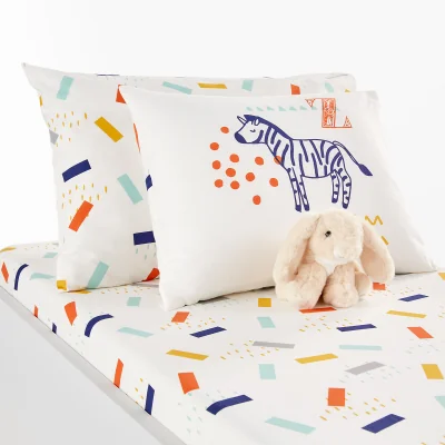 La Redoute Animalia Animal 100% Organic Cotton Cot Pillowcase