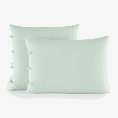 La Redoute Scenario Plain Cotton Pillowcase with Tie Fastening
