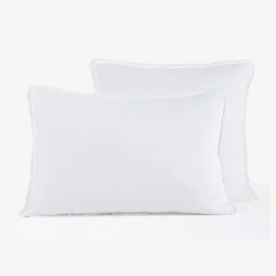 La Redoute Franja Fringed Washed Linen Blend Pillowcase