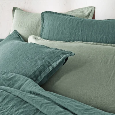 La Redoute Linot Plain 100% Washed Linen Pillowcase