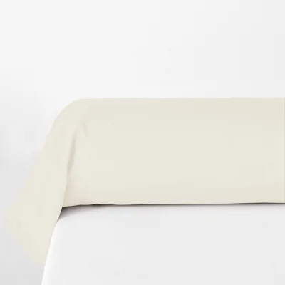 La Redoute Plain 100% Organic Cotton Percale 200 Thread Count Bolster Pillowcase