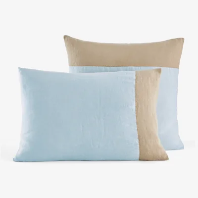 La Redoute Hempi Two-Tone 100% Washed Hemp Pillowcase