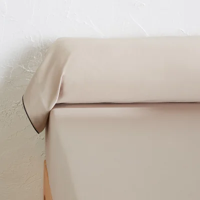 La Redoute Victor Plain Washed Cotton Satin 300 Thread Count Bolster Pillowcase