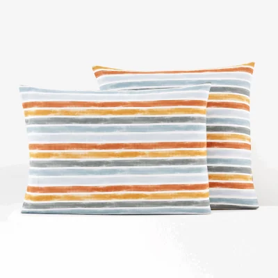 La Redoute Arsène Striped 100% Washed Cotton Pillowcase