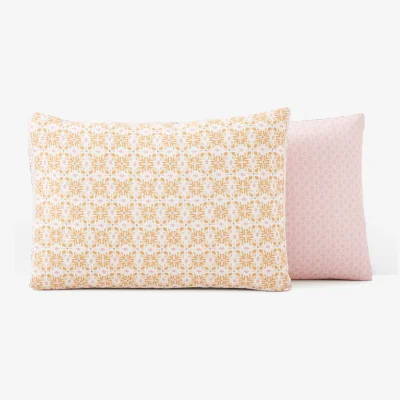 La Redoute Gardenia Floral Geometric 100% Cotton Pillowcase