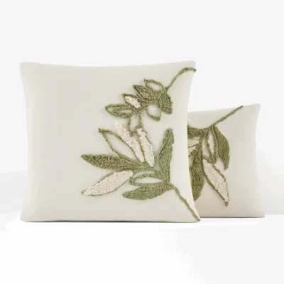 La Redoute Piana Embroidered Foliage 100% Cotton Pillowcase