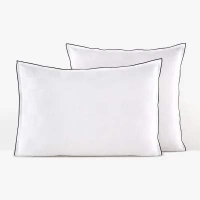 La Redoute Victor Checkerboard 100% Washed Cotton Satin 300 Thread Count Pillowcase