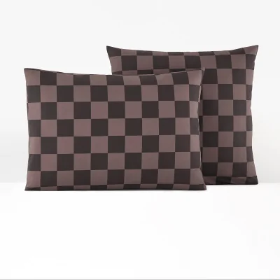 La Redoute John Checkerboard 100% Cotton Percale 200 Thread Count Pillowcase