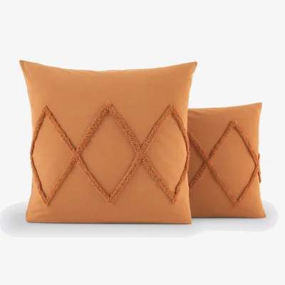 La Redoute Assa Caramel Tufted Cotton Pillowcase