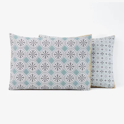 La Redoute Salernes Tile Print 100% Cotton Pillowcase