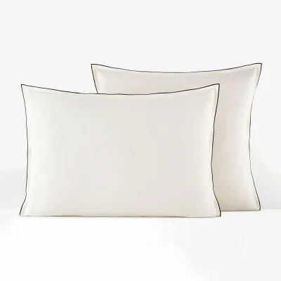 La Redoute Victor Plain 100% Washed Cotton Satin 300 Thread Count Pillowcase